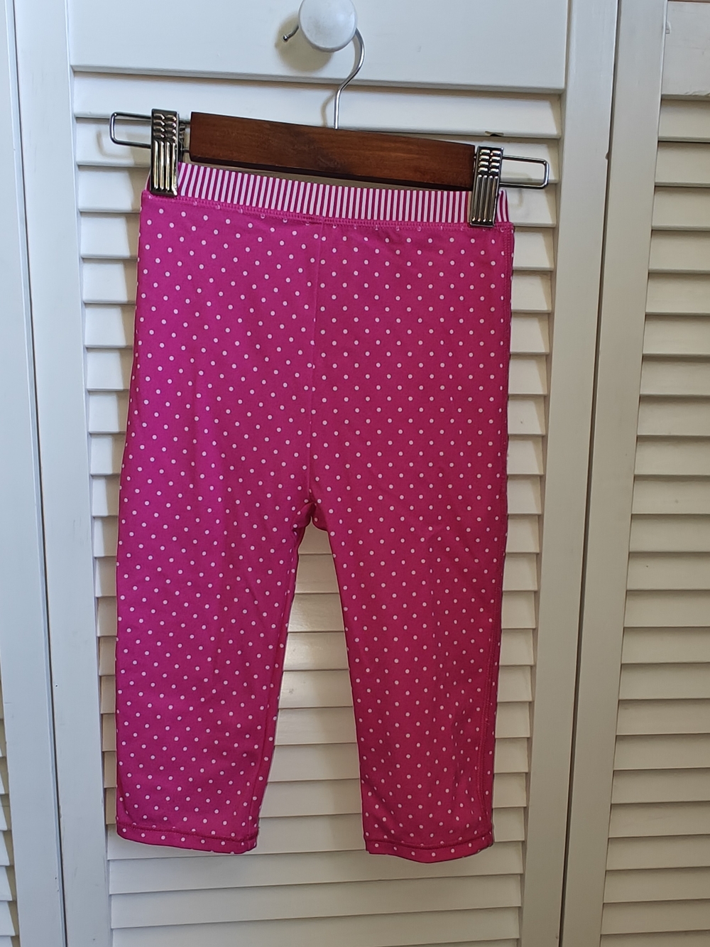 M&S Girls Pink Polka Dot Capri Swim  Leggings Pants Size 12-18M